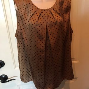 Plus Size 18W Bronze Polka Dot Shell
